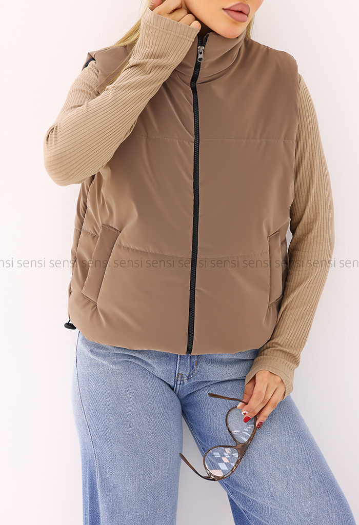 پافر آستر دار زنانه کوتاه سیلیکونی یقه 9سانت کد1006675